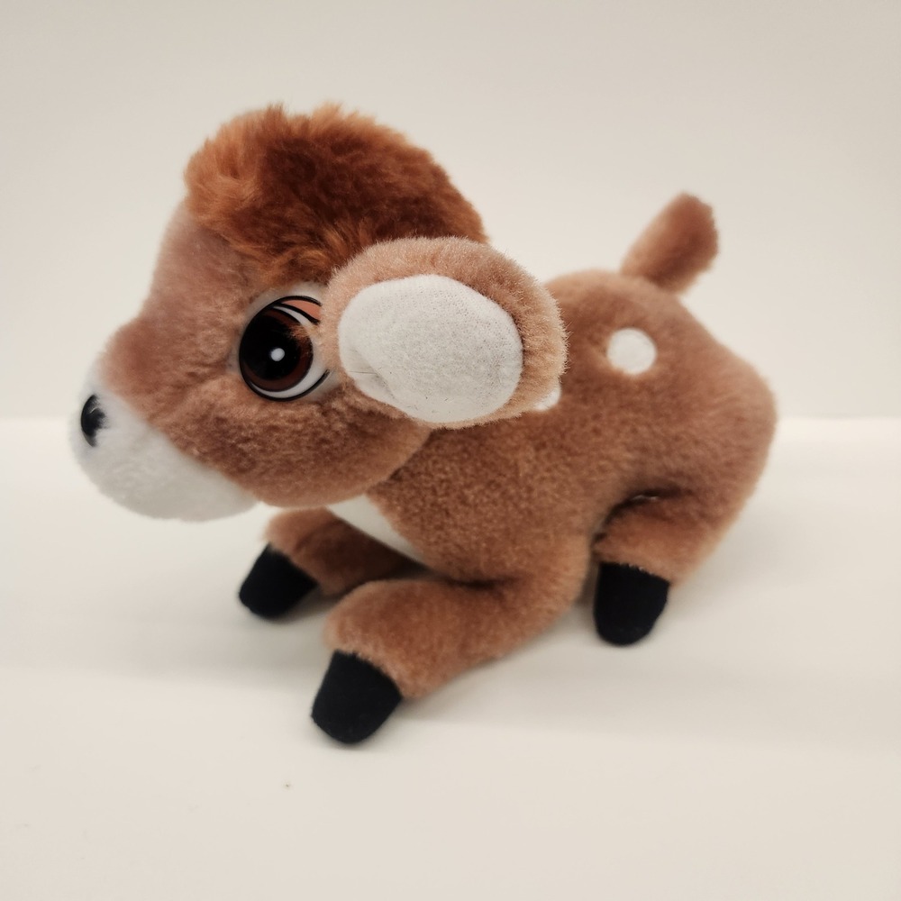 Brown Deer Plush Stuffed‎ Animal Toy White Spots Black Hooves Gift Cute vintage